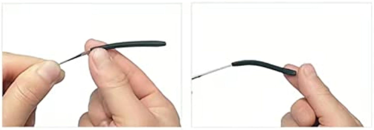 SHAMZBEST Silicone Rubber Anti-slip Eyeglass End Tips Ear Sock Pieces Tube Temple Sleeve for Glass Sunglass Eyeglasses TT006 (Black) 4pcs