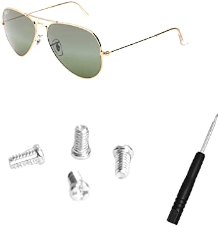 Replacement Silver Screws for Aviator RB3025 3025 Sunglasses Repair Kit (Set of 4),Screwdriver