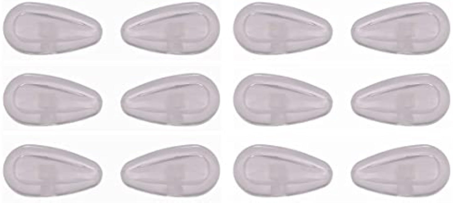 NicelyFit Lot of 6 Pairs Clear Screw-In Nose Pads w Air Cushion for Oakley Eye Glass Eyeglass Sunglass Frames 15mm x 7mm