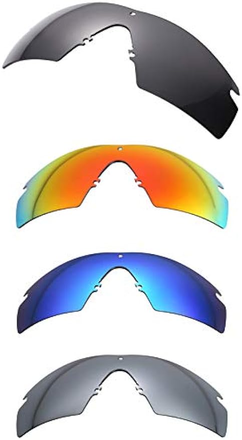 NicelyFit 4 Pairs Polarized Replacement Lenses for Oakley Si Ballistic M Frame 2.0 Sunglasses (Black Blue Red Titanium)
