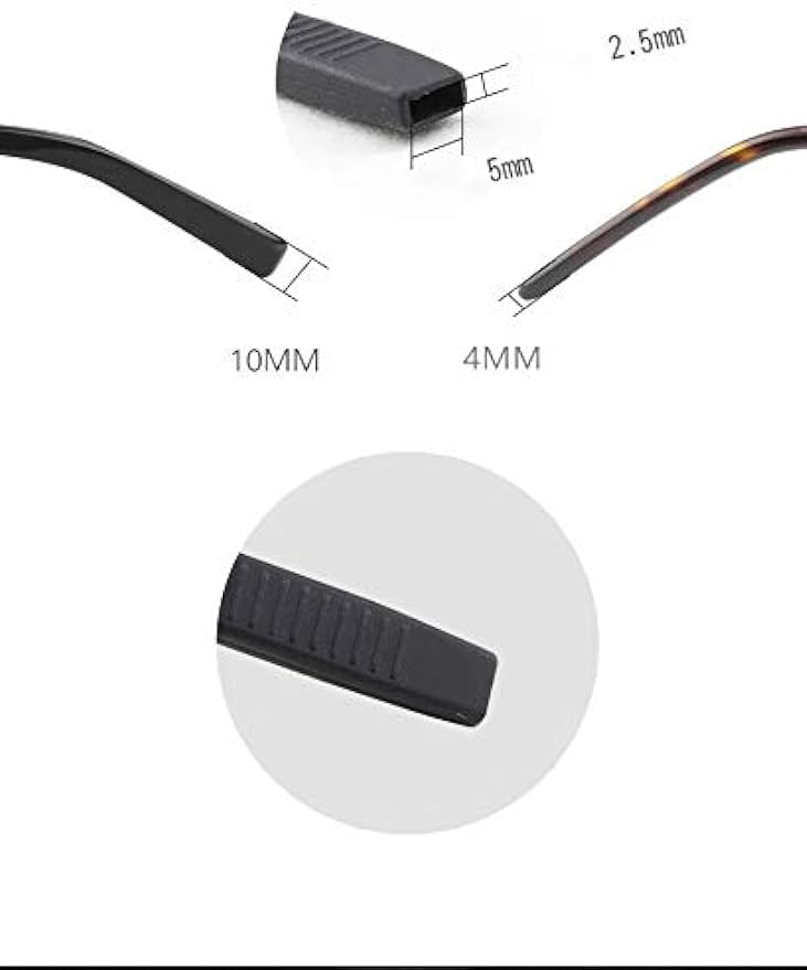 NicelyFit Silicone Anti-slip Eyeglass End Tips Ear Sock Pieces Tube Temple Sleeve for Glass Sunglass Eyeglasses TT001