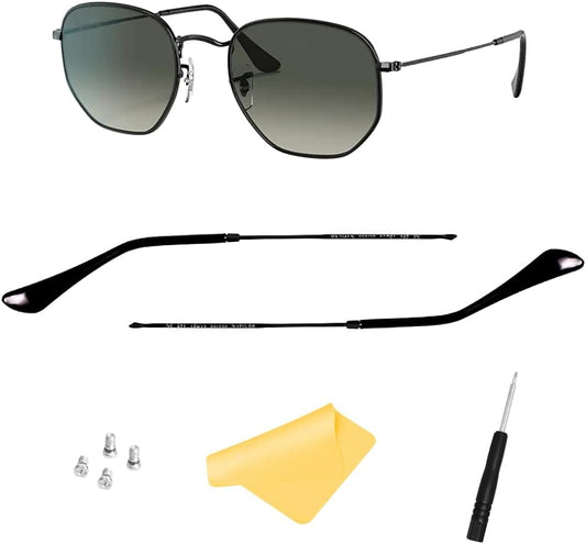 HiCycle2 Replacement Ray ban Temple Arm,Temple Tips for RB3447 RB3547N RB3548N RB3647N Sunglasses,with 4 Screws,1 Screwdriver(Black）