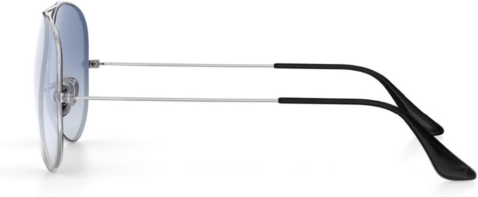 Compatible/Replacement Temple Tips Temple Arms(Ear Socks) Screws Screwdriver for Ray-Ban Aviator Series RB3025 3025 Sunglass ((Silver) Temple Arms+(Black) Temple Tips)