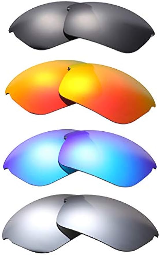 NicelyFit Pack of 4 Pairs Polarized Replacement Lenses for Oakley Bottle Rocket Sunglasses Glass Frame