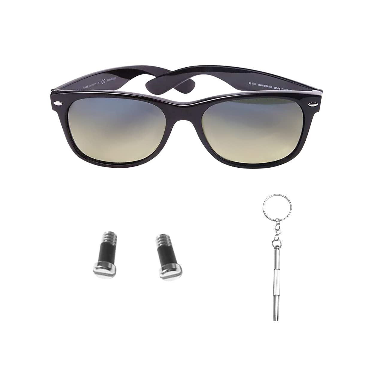 Replacement Sunglass Screw Compatible for RayBan RB2132 Wayfarer Sunglasses,with Screw Driver Golden