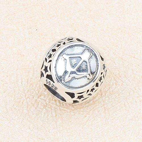 NicelyFit 925 Sterling Silver Zodiac Constellation Sign Bead Charm fit Pandora Chamilia Bracelet Necklace (Virgo)