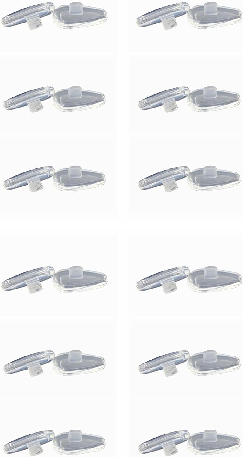 Caulo Airbag Clip On Nose Pads Compatible w Oakley Glasses Sunglasses OX5087 OX5113 OX5120 OX3127 OX3204 OX3222 OX5119 OX5122 OX5094 OO6005 OO4145 OO4147 etc (Clear - 2 Pairs)