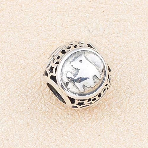 NicelyFit 925 Sterling Silver Zodiac Constellation Sign Bead Charm fit Pandora Chamilia Bracelet Necklace (Virgo)