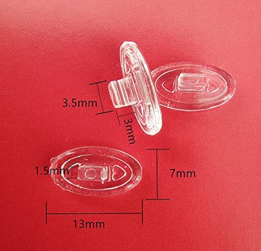 NicelyFit Clear Push-on Nose Pads for Oakley Eyeglass Frames OX5079 OX5038 OX5066 OX5088 OX3102 OX5040 OX5042 etc. (Clear - 2 Pairs)