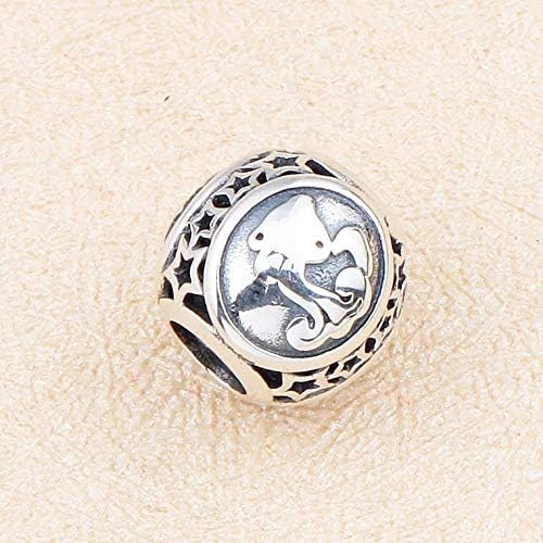 NicelyFit 925 Sterling Silver Zodiac Constellation Sign Bead Charm fit Pandora Chamilia Bracelet Necklace (Virgo)