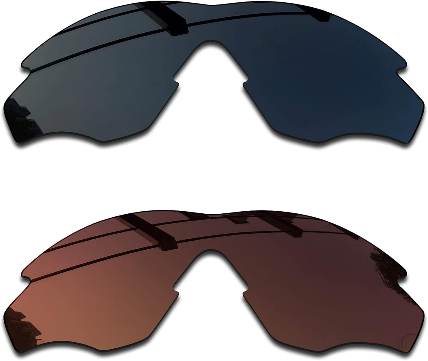SEEABLE 2 Pieces Premium Polarized Replacement Lenses for Oakley M2 Frame OO9212 Sunglasses - Dark Black+Brown