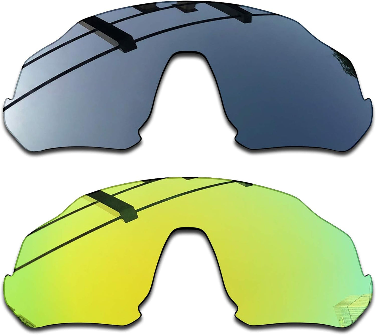 SEEABLE Premium Polarized Mirror Replacement Lenses & Rubber Kit for Oakley Flight Jacket OO9401 Sunglasses