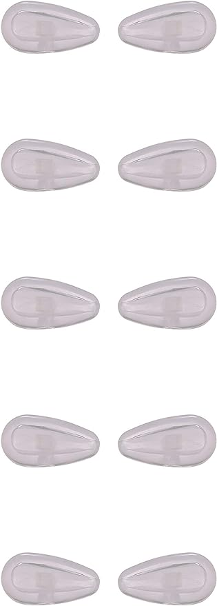 NicelyFit Screw-In Nose Pads w Air Cushion for Oakley Eye Glass Eyeglass Sunglass Frames 15mm x 7mm (Clear - 5 Pairs)