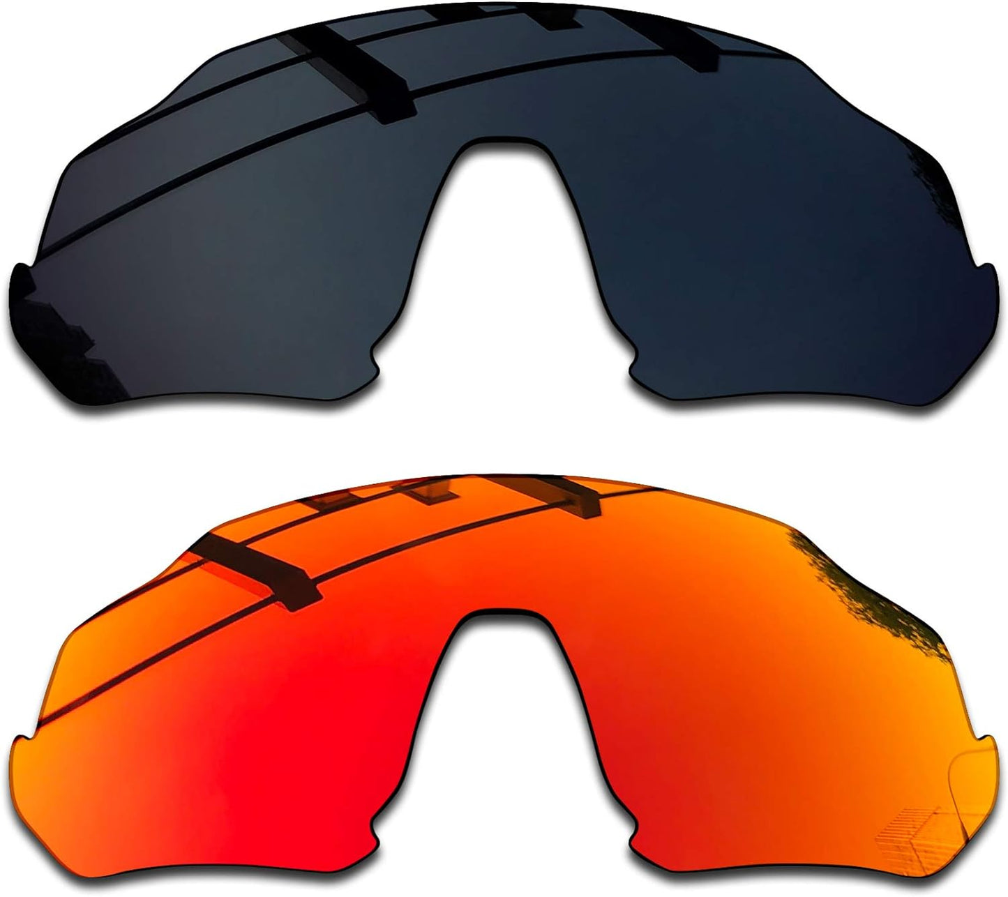 SEEABLE Premium Polarized Mirror Replacement Lenses & Rubber Kit for Oakley Flight Jacket OO9401 Sunglasses