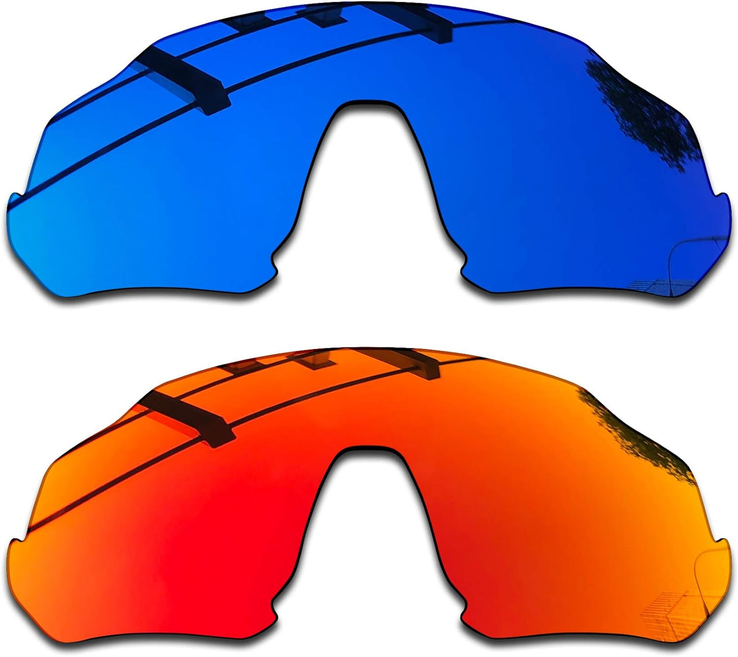 SEEABLE Premium Polarized Mirror Replacement Lenses & Rubber Kit for Oakley Flight Jacket OO9401 Sunglasses