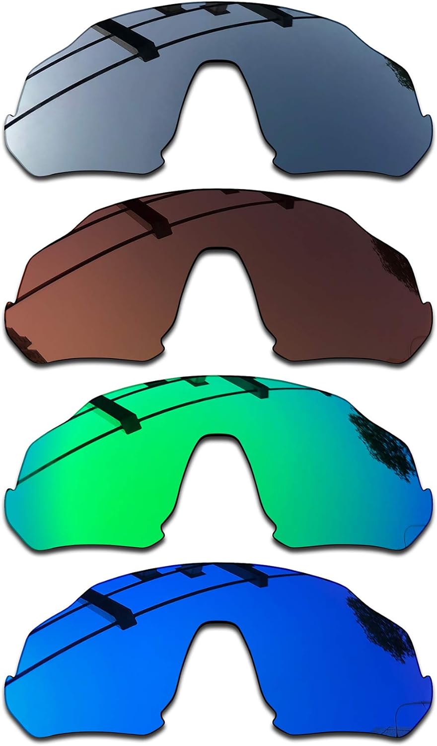 SEEABLE Premium Polarized Mirror Replacement Lenses & Rubber Kit for Oakley Flight Jacket OO9401 Sunglasses