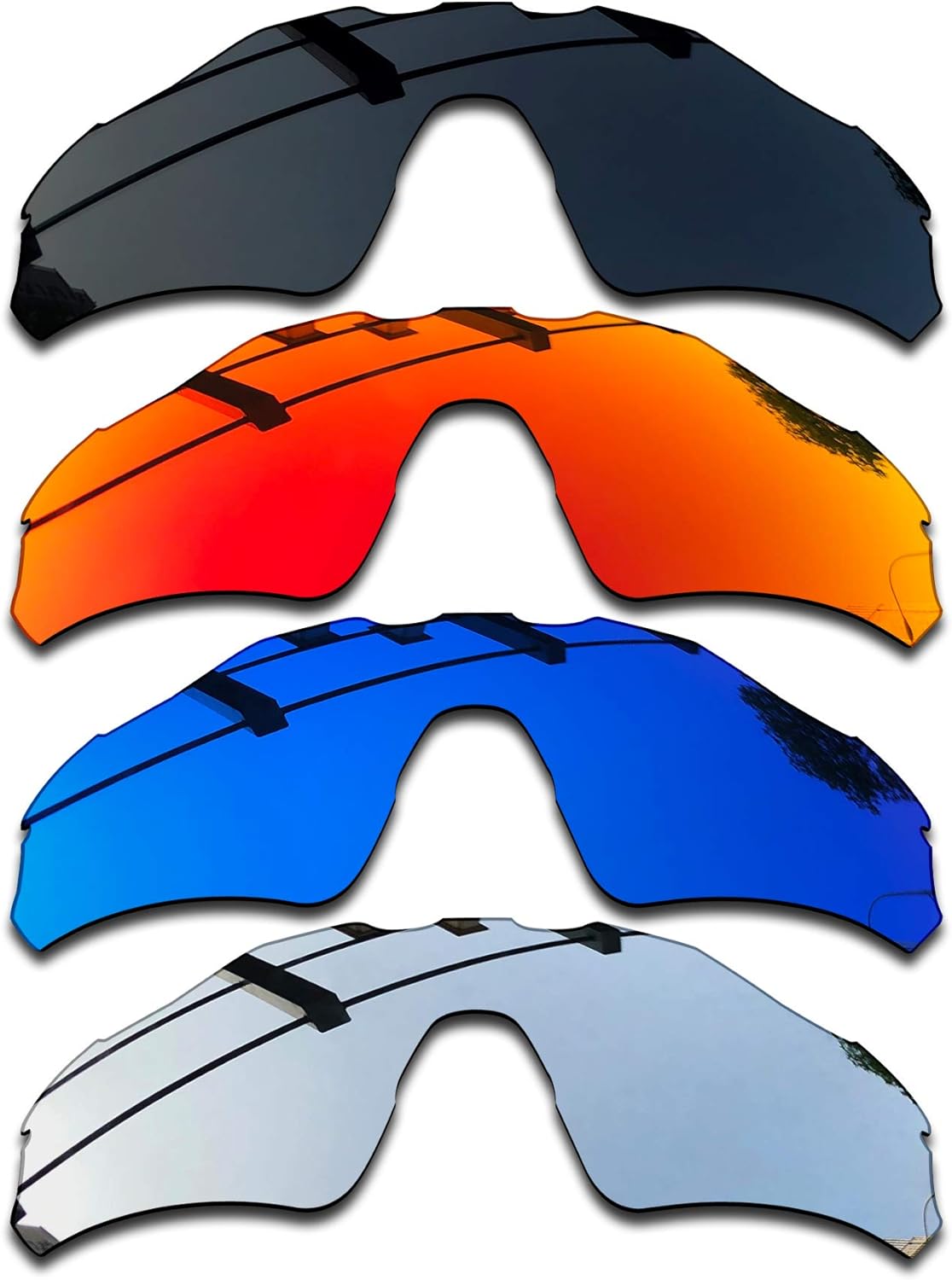 SEEABLE Premium Polarized Mirror Replacement Lenses & Rubber Kit for Oakley Radar EV Path OO9208 Sunglasses