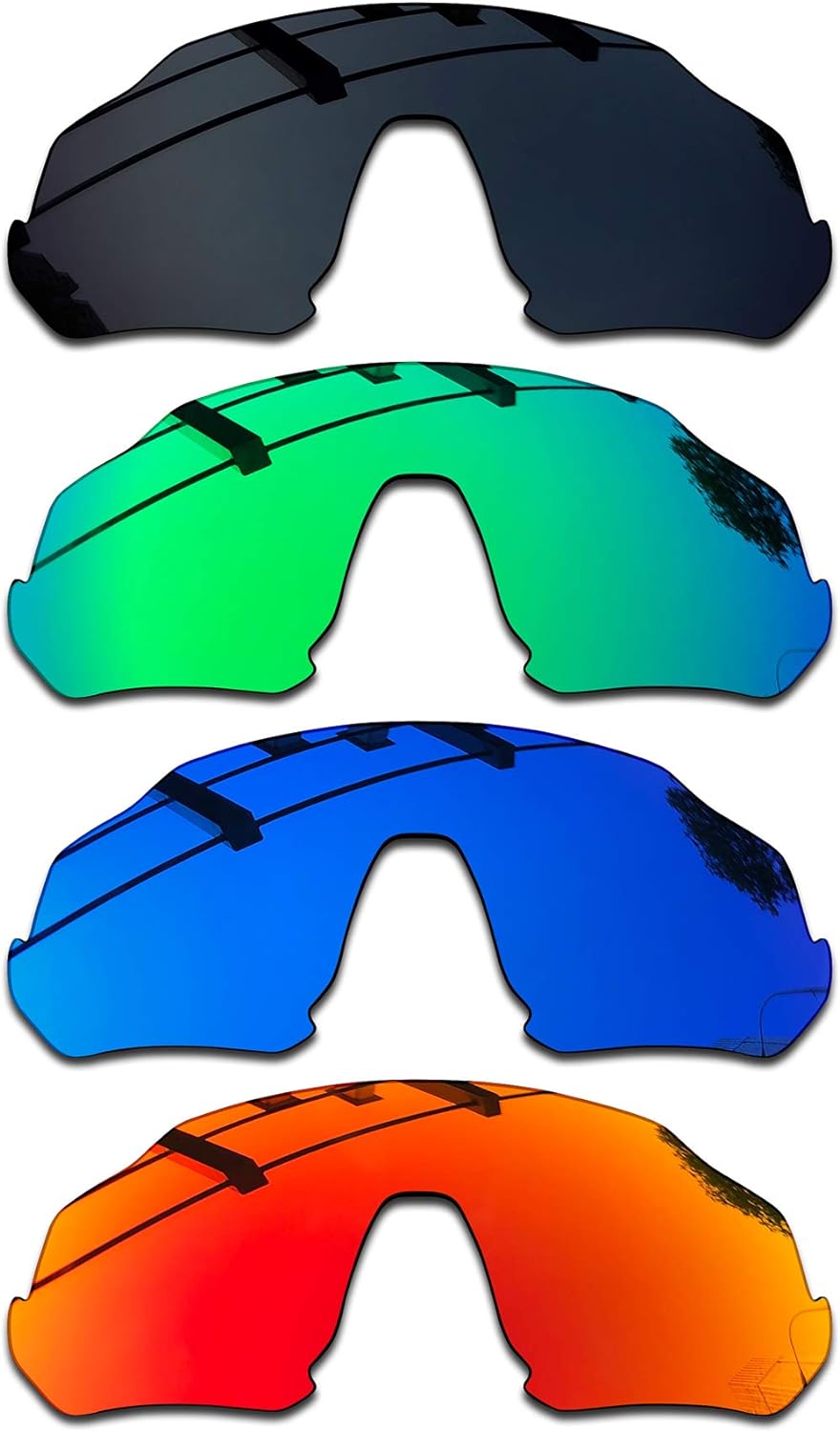 SEEABLE Premium Polarized Mirror Replacement Lenses & Rubber Kit for Oakley Flight Jacket OO9401 Sunglasses