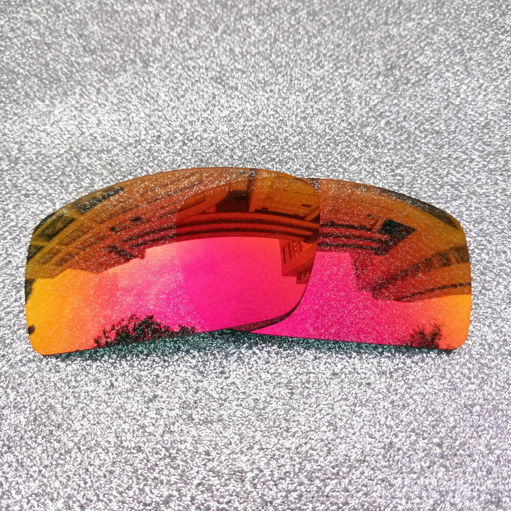 2 Sets of Fire Red Polarized Replacement Lenses For-Oakley Gascan Frame