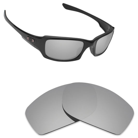 Newest Replacement Lenses for-Oakley Fives Squared Silver Titanium Polarized