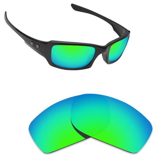 Newest Replacement Lenses for-Oakley Fives Squared Emerald Green Polarized