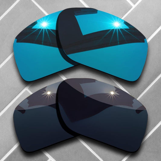 2 Packs Replacement Lenses for-Oakley Gibston OO9449 Polarized-Black&Sky Blue