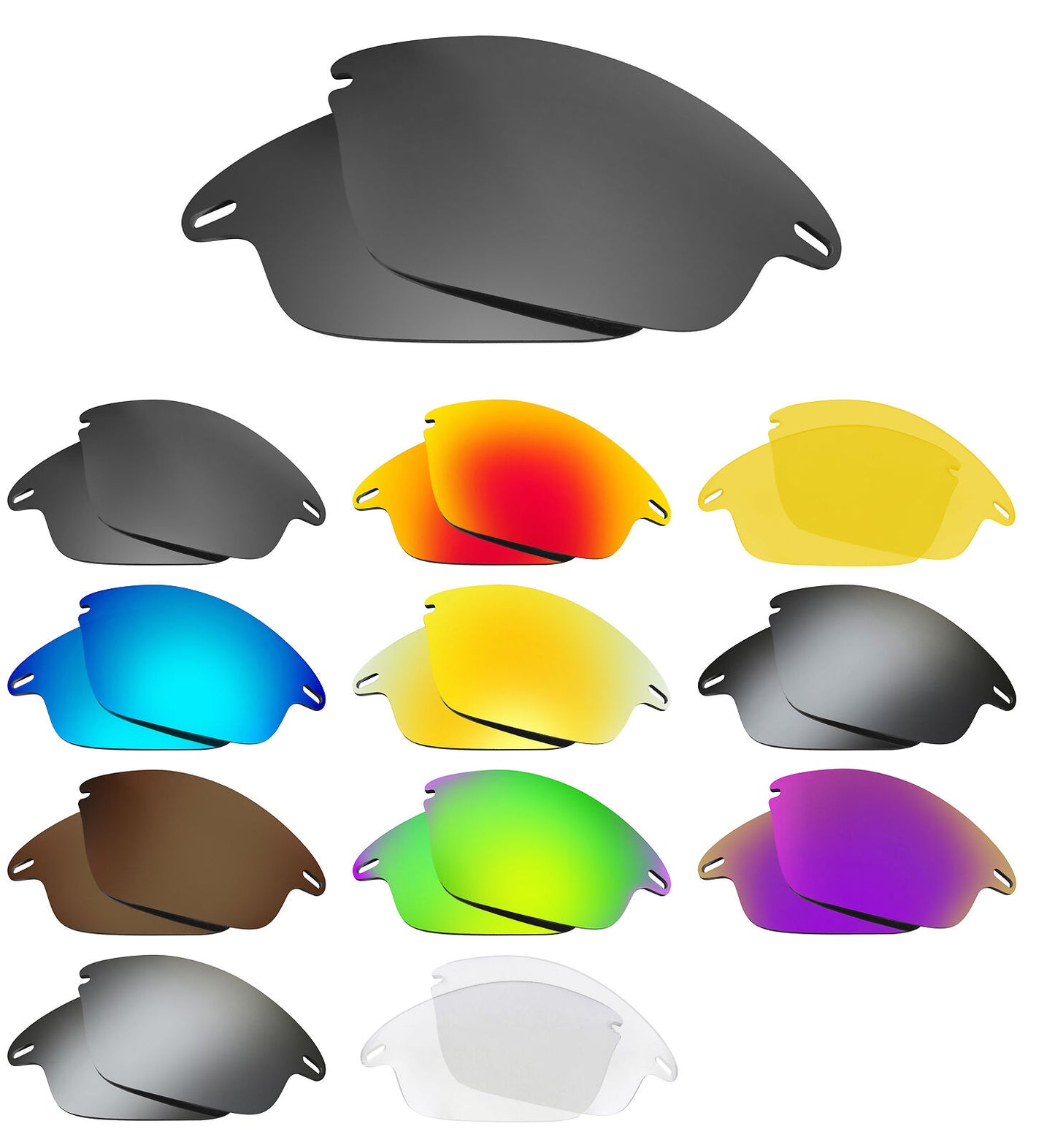 LenSwitch Replacement Lenses for Oakley Fast Jacket Sunglasses Multi-Color