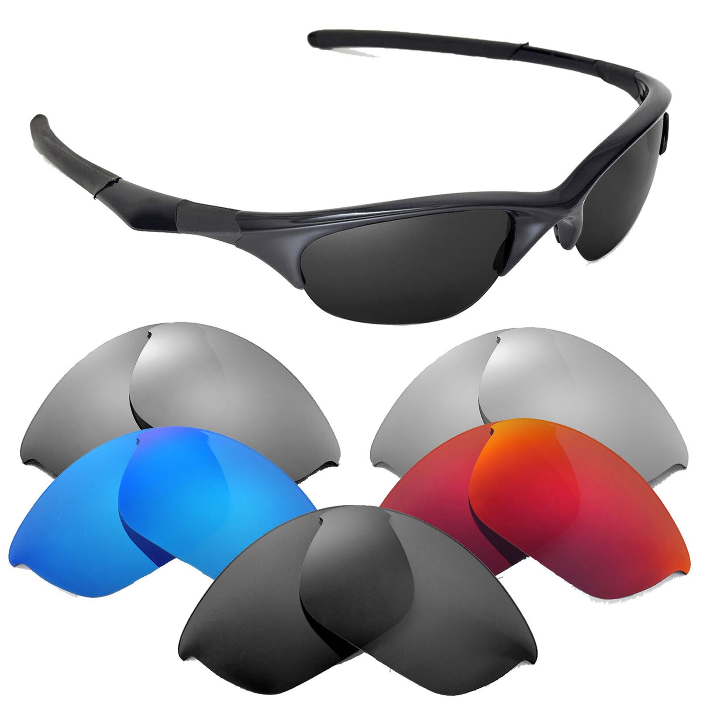 LenSwitch Replacement Lenses for Oakley Half Jacket Sunglasses Multi-Color