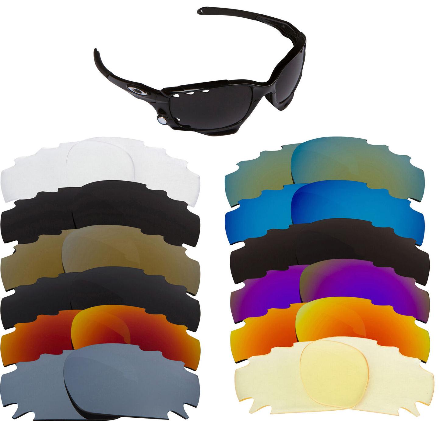 LenSwitch Replacement Lenses for Oakley Racing Jacket Sunglasses Multi-Color