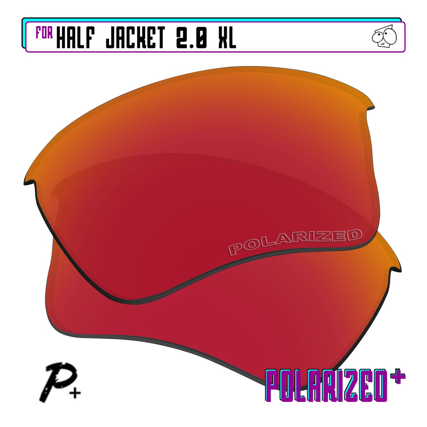 POLARIZED+ Replacement Lens For-Oakley Half Jacket 2.0 XL Sunglass Anti-Scratch