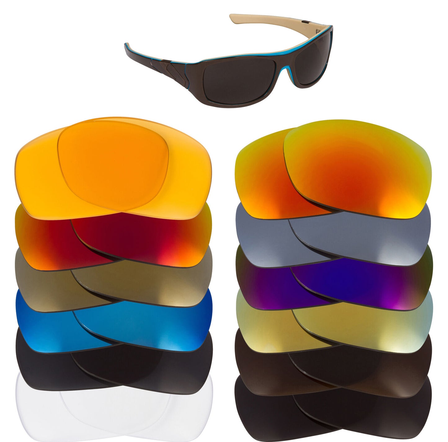 LenSwitch Replacement Lenses for Oakley Sideways Sunglasses Multi-Color