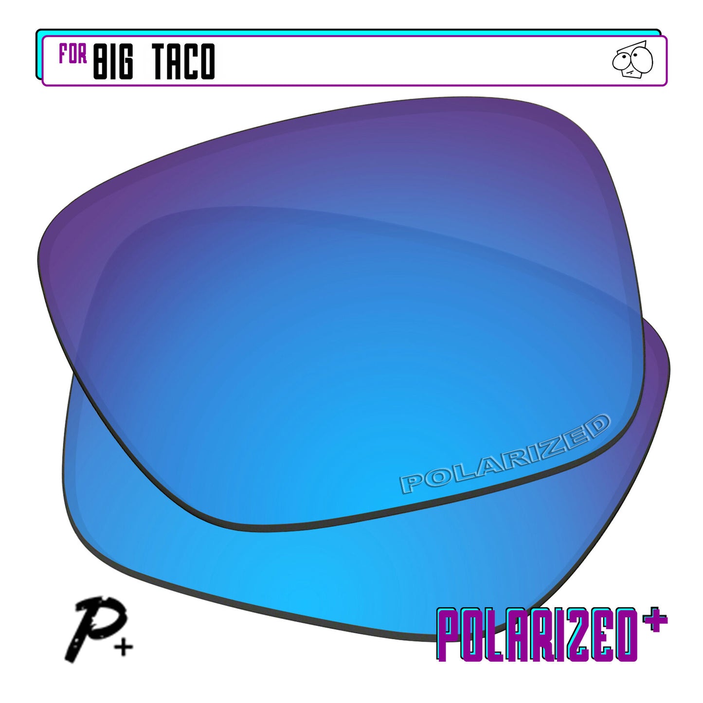 POLARIZED+ Replacement Lens For-Oakley Big Taco Sunglass Anti-Scratch