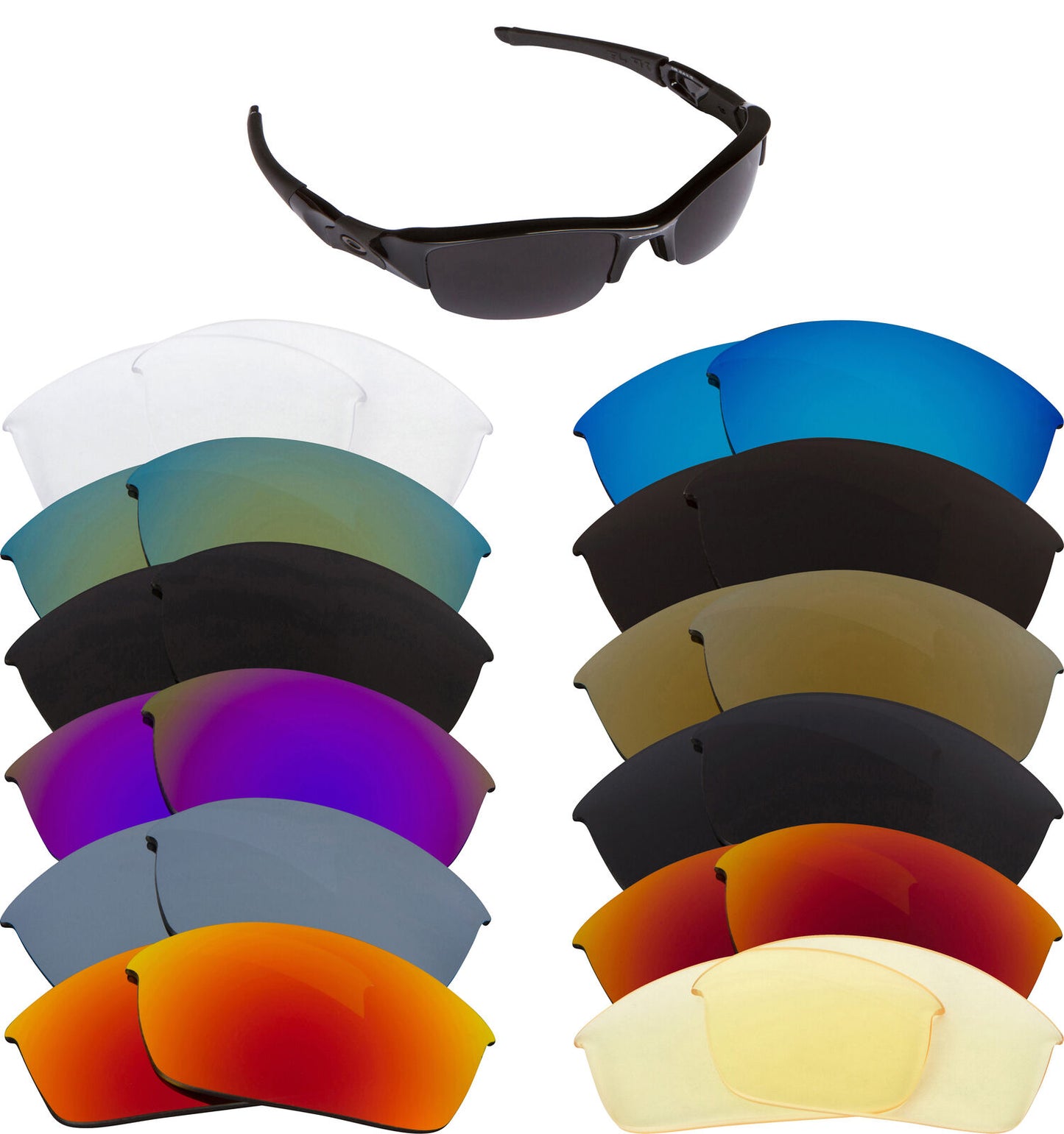 LenSwitch Replacement Lenses for Oakley Flak Jacket Sunglasses Multi-Color