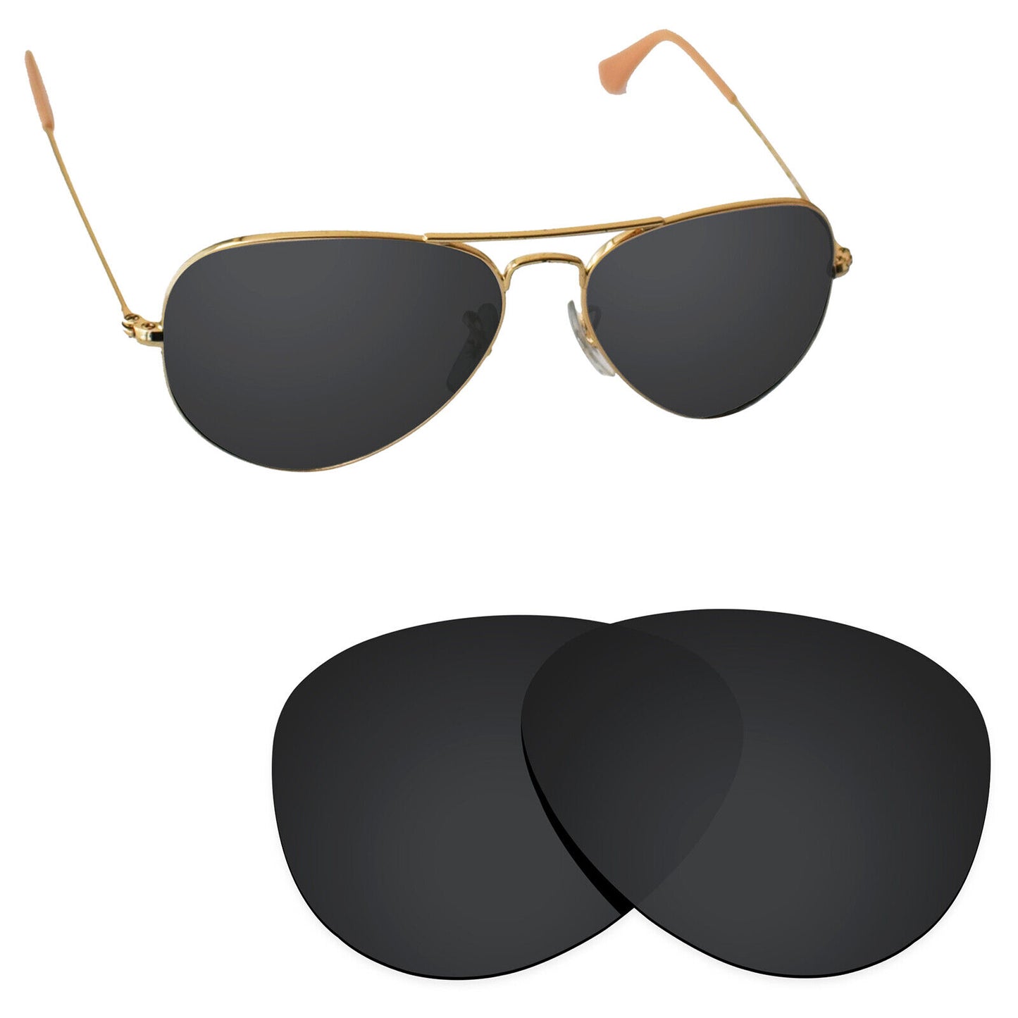 Hawkry Polarized Replacement Lens for-RayBan Aviator RB3025-58 Sunglass- Options