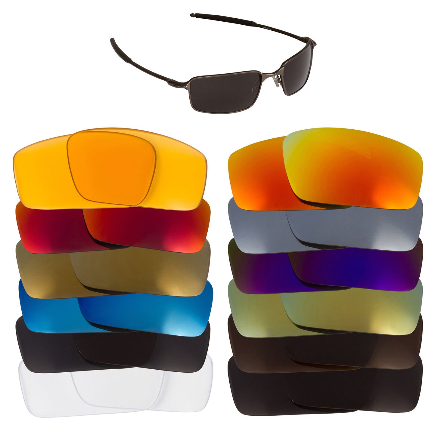 LenSwitch Replacement Lenses for Oakley Square Wire 2 2014 Sunglasses Multiple