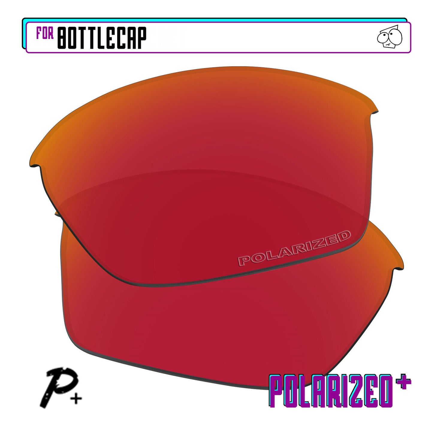 POLARIZED+ Replacement Lens For-Oakley Bottlecap Sunglass Anti-Scratch