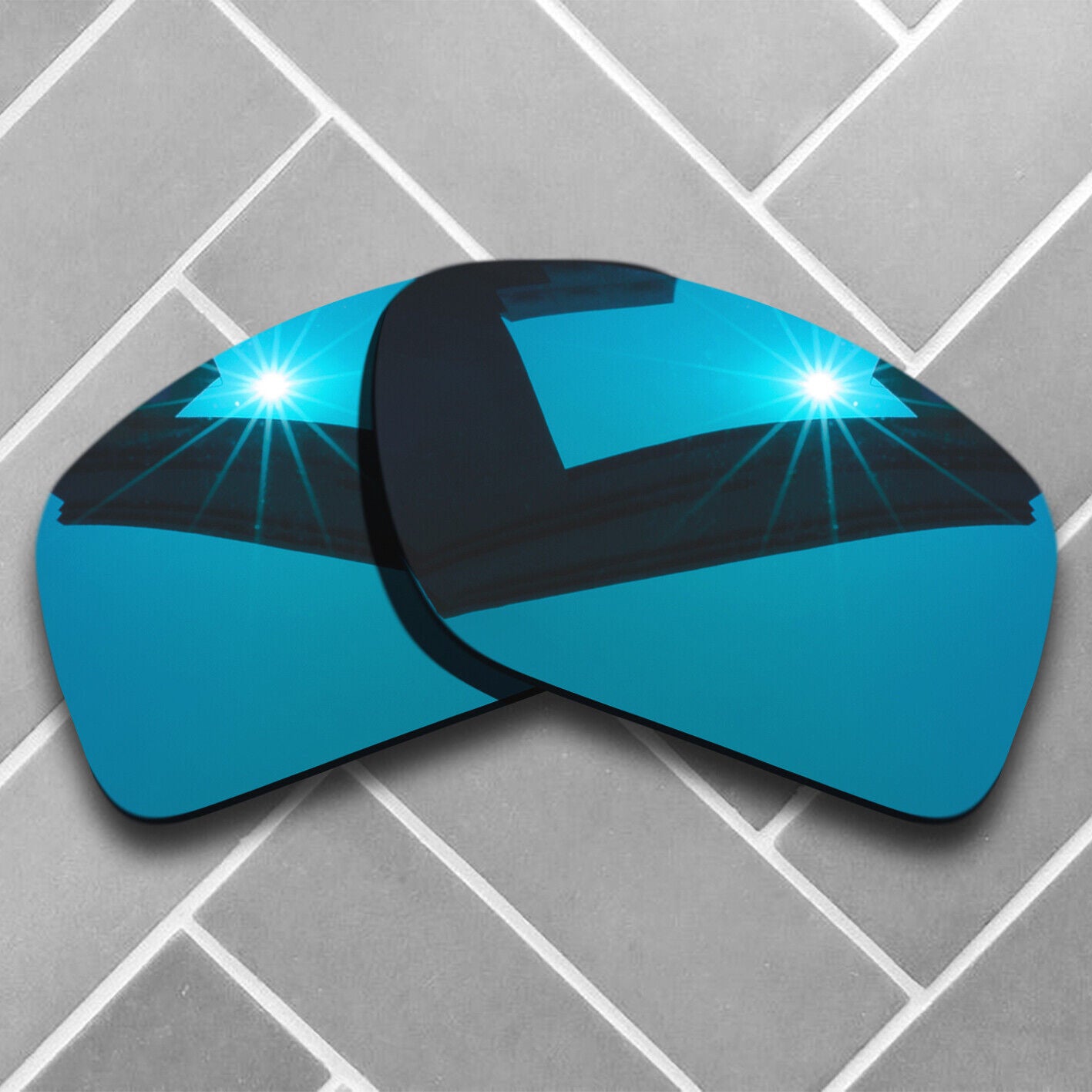 2 Packs Replacement Lenses for-Oakley Gibston OO9449 Polarized-Black&Sky Blue