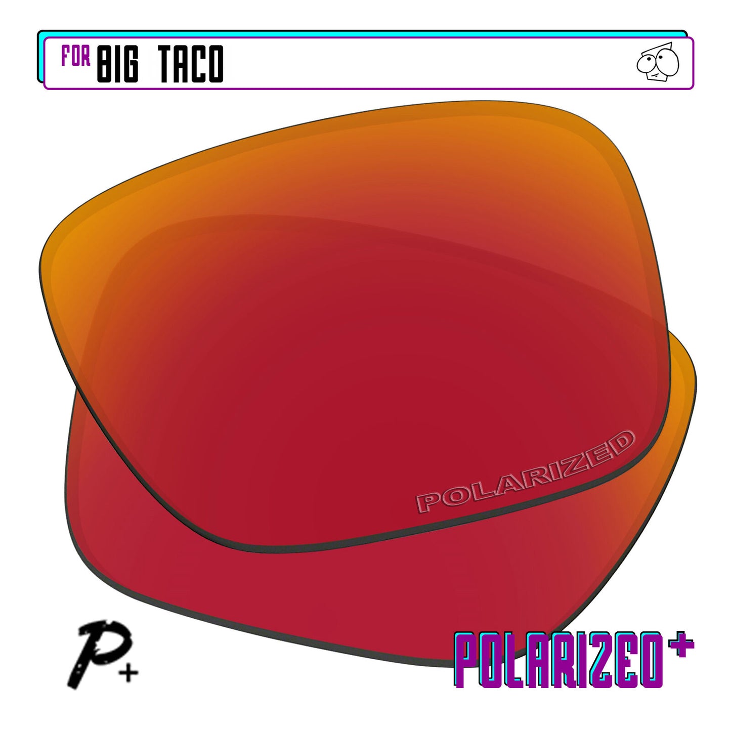 POLARIZED+ Replacement Lens For-Oakley Big Taco Sunglass Anti-Scratch