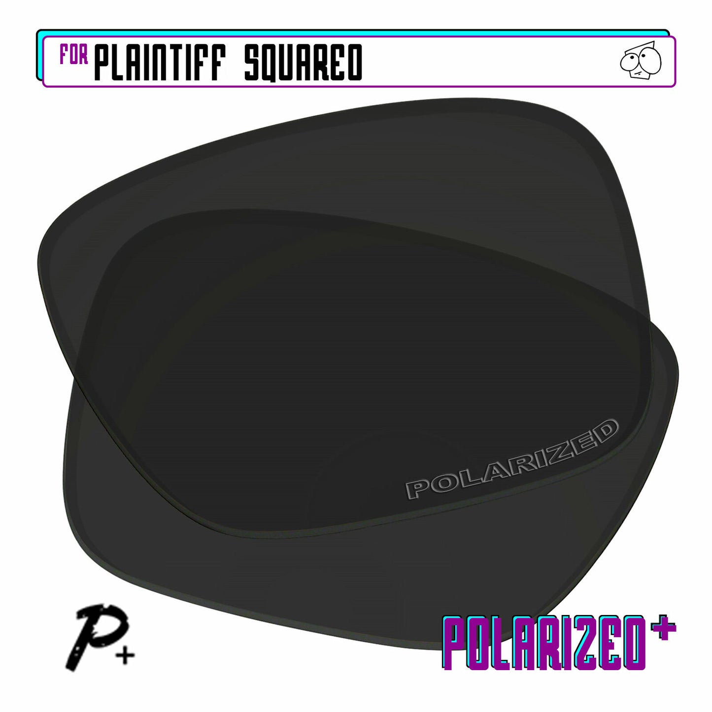 POLARIZED+ Replacement Lens For-Oakley Plaintiff Squared Sunglass Anti-Scratch