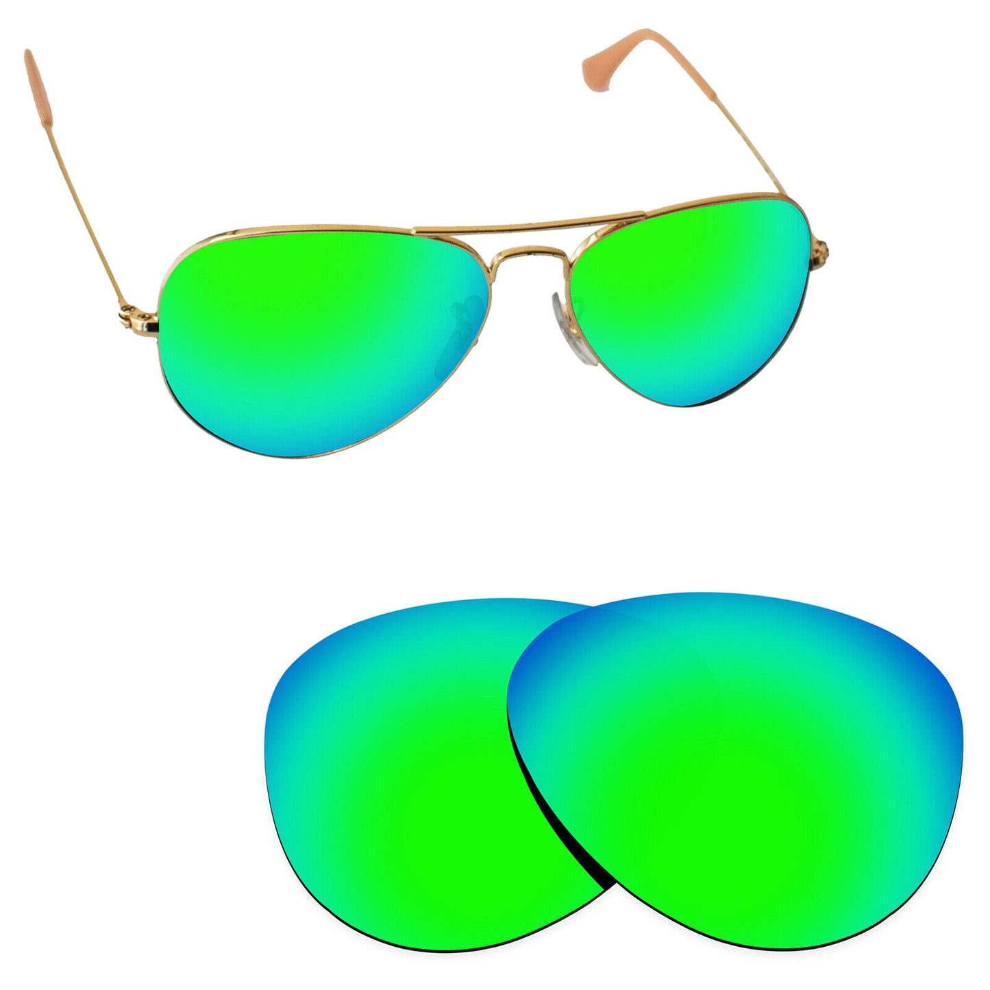 Hawkry Polarized Replacement Lens for-RayBan Aviator RB3025-58 Sunglass- Options
