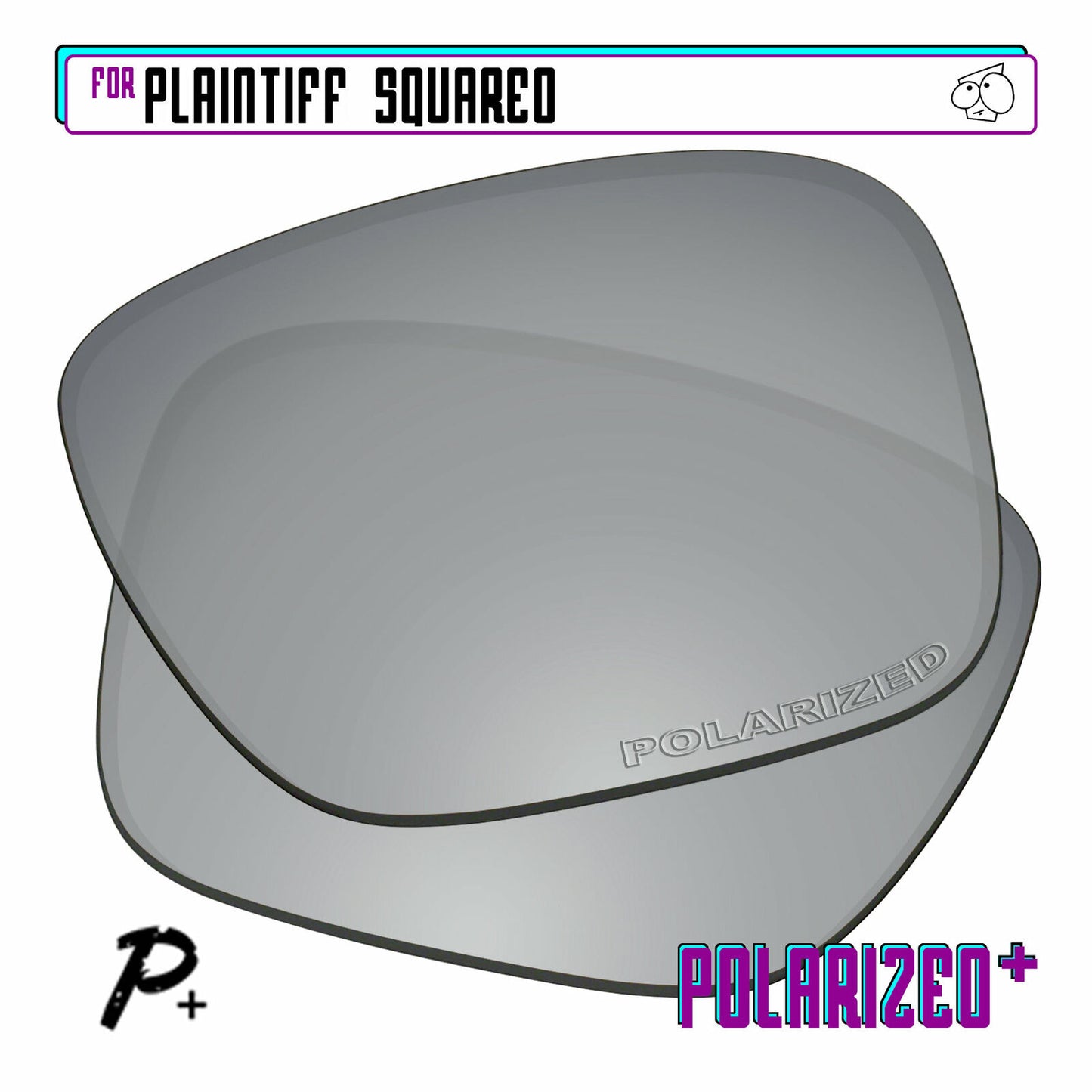 POLARIZED+ Replacement Lens For-Oakley Plaintiff Squared Sunglass Anti-Scratch