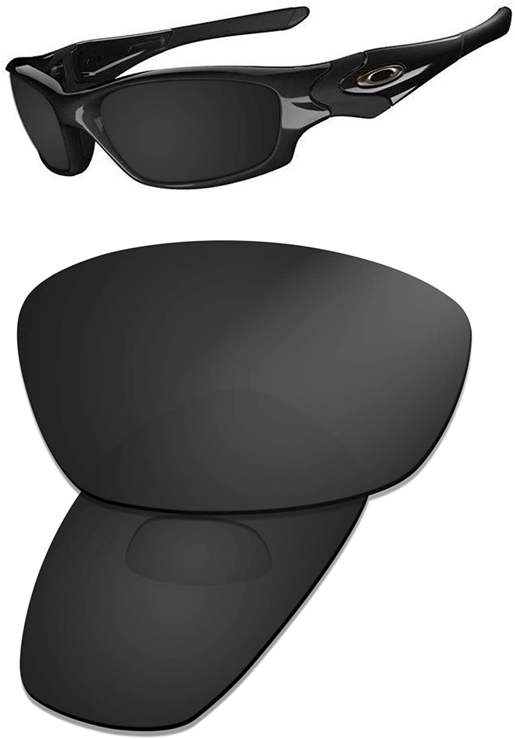 Prizo Polarized Replacement Lenses for Oakley Straight Jacket Sunglasses Matte Black