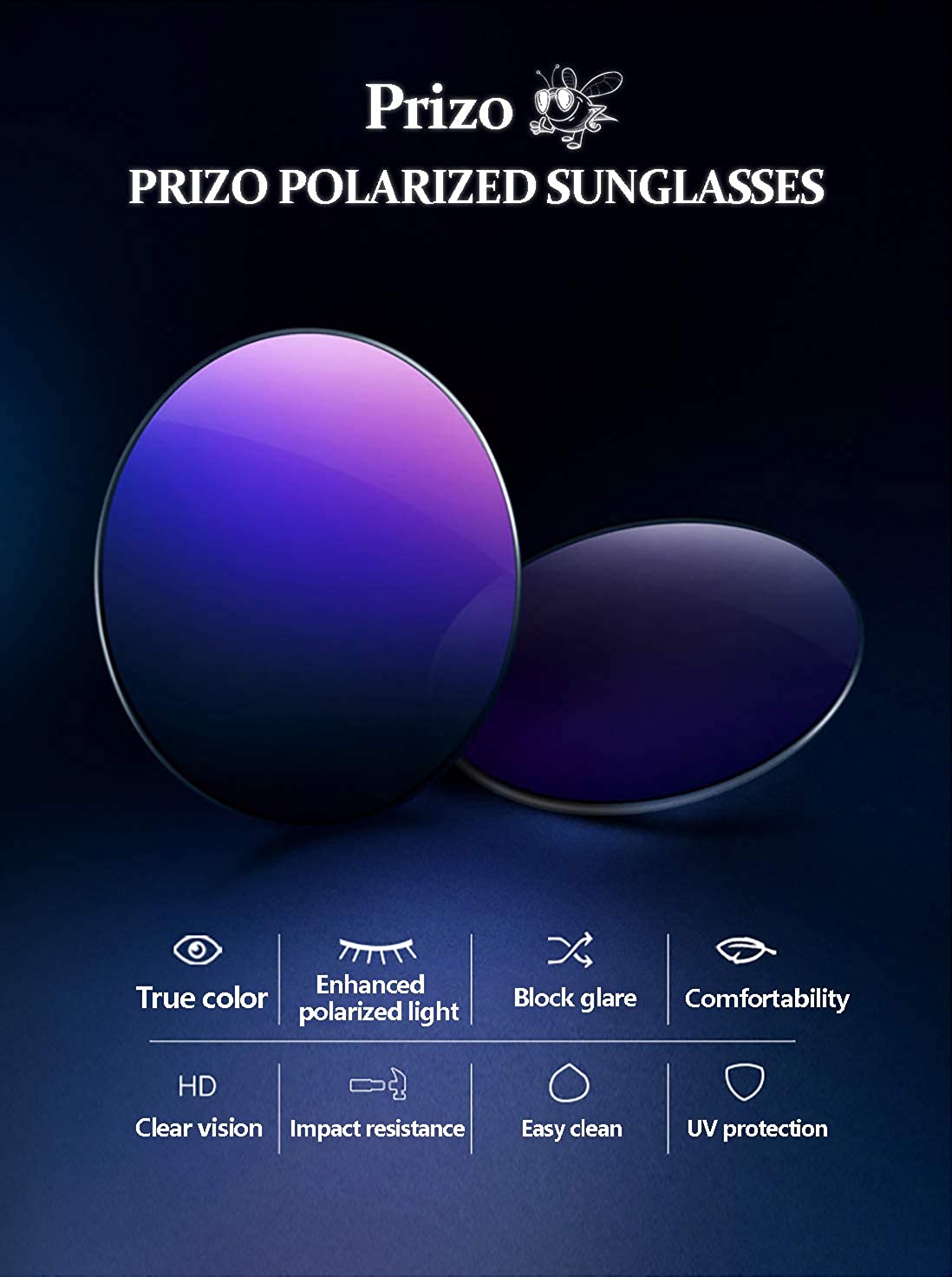 Prizo Polarized Replacement Lenses for Oakley Crankshaft Sunglasses Matte Black
