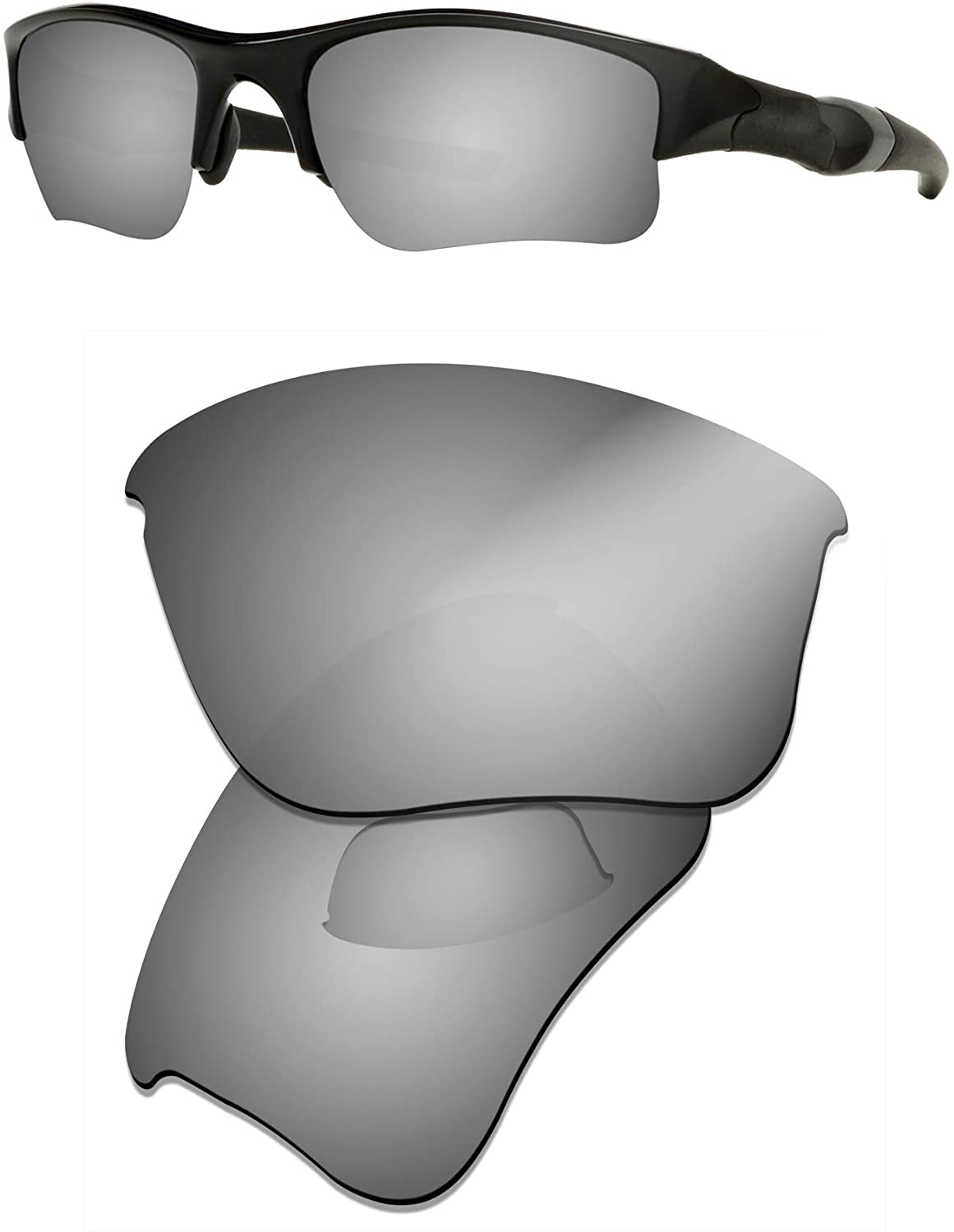 Prizo Polarized Replacement Lenses for Oakley Flak Jacket XLJ Sunglasses Black Iridium
