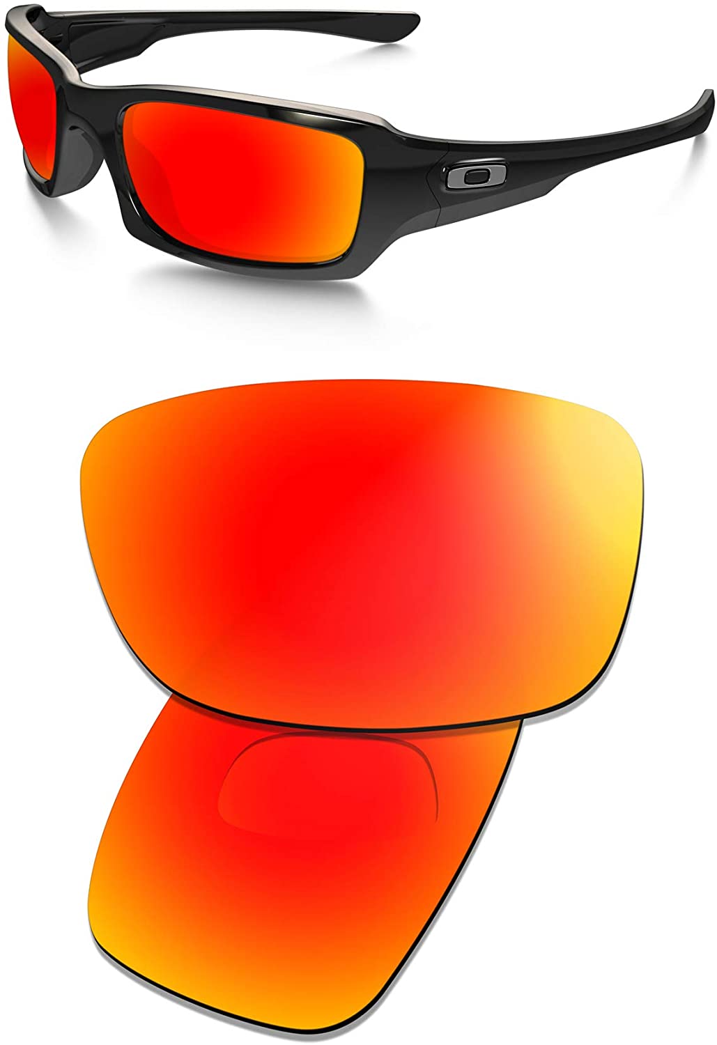 Prizo Polarized Replacement Lenses for Oakley Fives Squared 2008 Sunglasses (Fire Iridium)