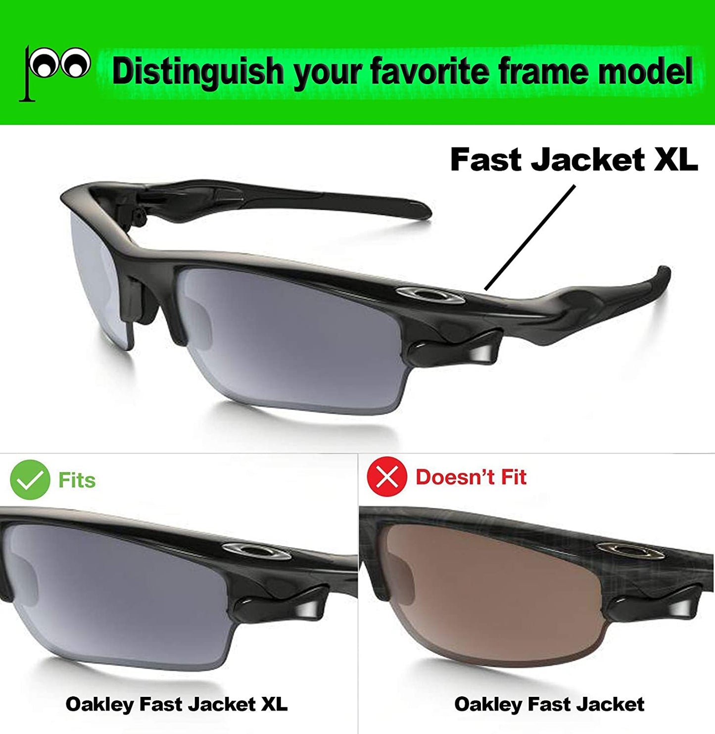 Prizo Polarized Replacement Lenses for Oakley Fast Jacket XL Sunglasses OO9156 - Multiple Options
