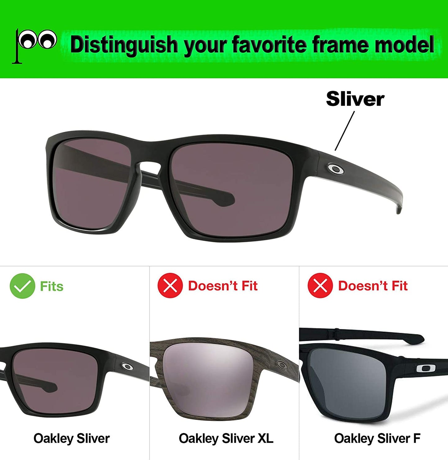 Prizo Polarized Replacement Lenses for Oakley Sliver OO9262 Sunglasses