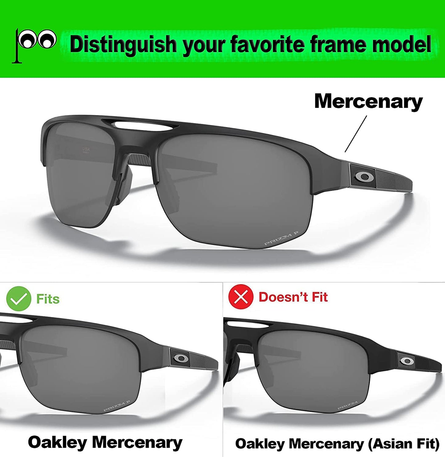 Prizo Polarized Replacement Lenses for Oakley Mercenary Sunglasses OO9424 - Multi Options