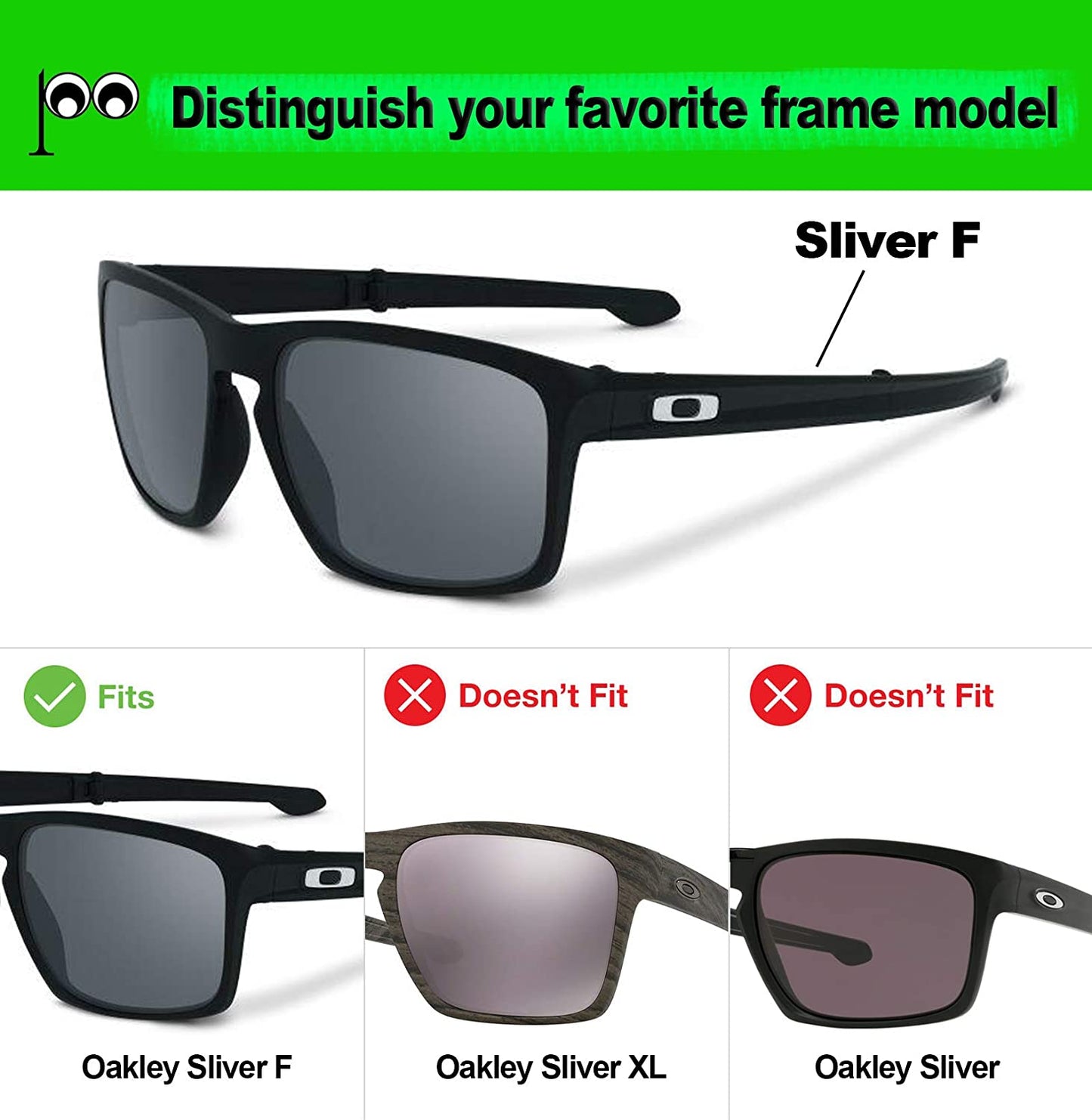 Prizo Polarized Replacement Lenses for Oakley Sliver F Sunglasses