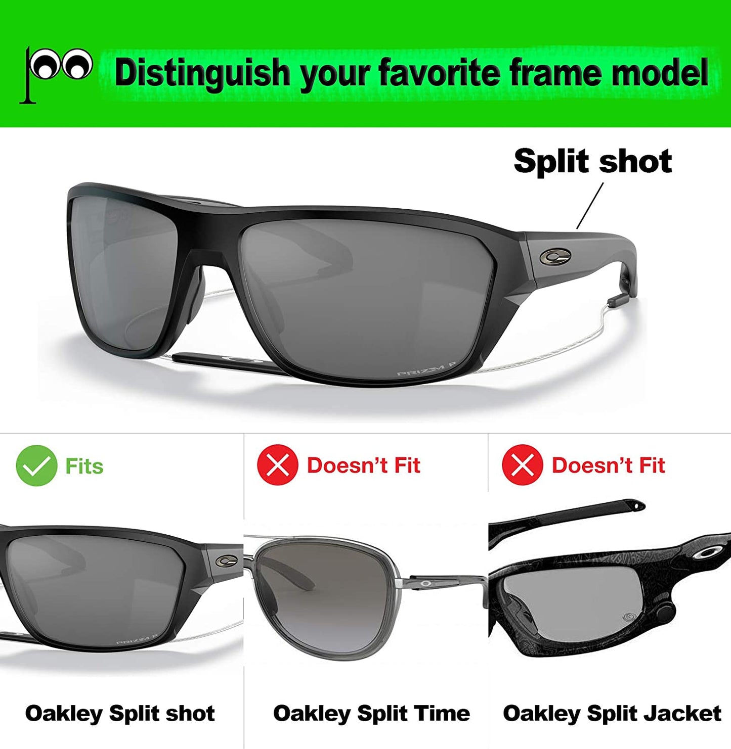 Prizo Polarized Lenses Replacement for Oakley Split Shot Sunglasses OO9416-2 Sets